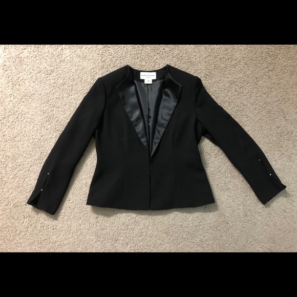 EVAN PICONE Party Blazer size 10 Rhinestones Decor Sleeves Black - Picture 8 of 13